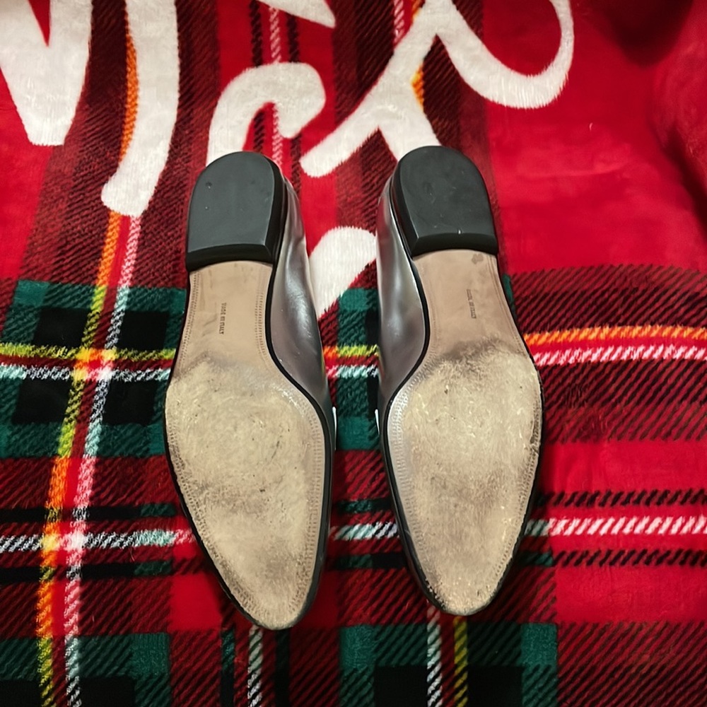 Salvatore Ferragamo Metallic Silver Leather Loafers* - Picture 9 of 10